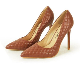 Boss Babe Quilted Women Pumps– Mocha